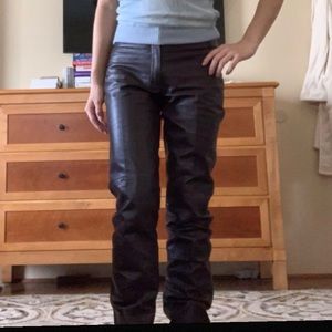 Vintage genuine leather pants size2 maroon